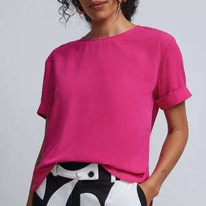 Pink NY&Co blouse, size L, NWT